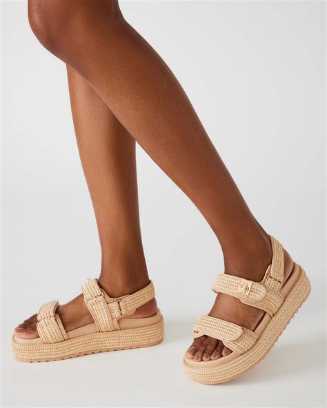 Natural Raffia flatform sandals 